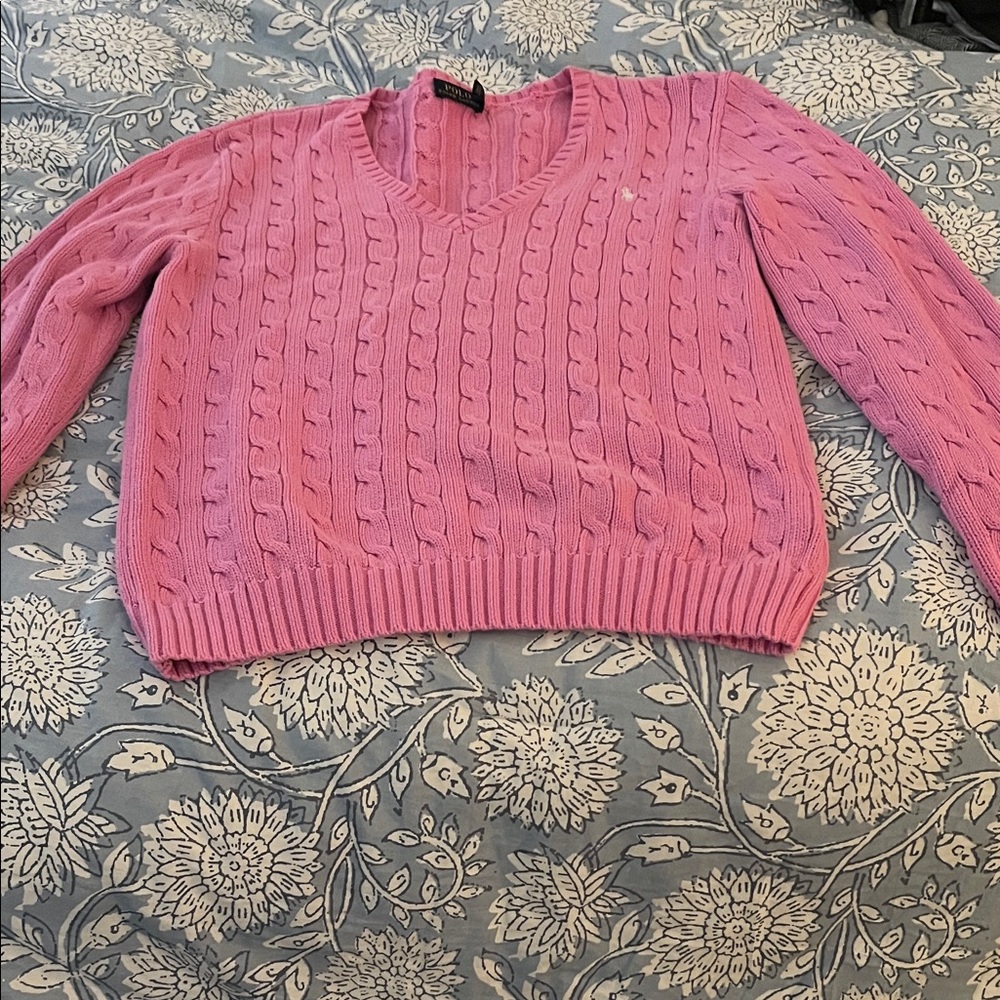 Polo Ralph Lauren Light Pink V-Neck Sweater